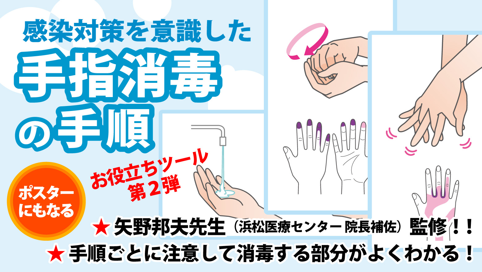 お役立ちツール第2弾 感染対策を意識した手指消毒の手順 感染対策online